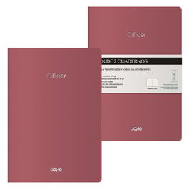 DOHE Officer Cuaderno A5 40h 90gr Liso Burdeos Pack de 2