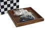 DKD Home Decor Juego de Mesa de Ajedrez de Madera y Resina Lacado Azul