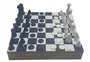 DKD Home Decor Juego de Mesa de Ajedrez de Madera y Resina Lacado Azul