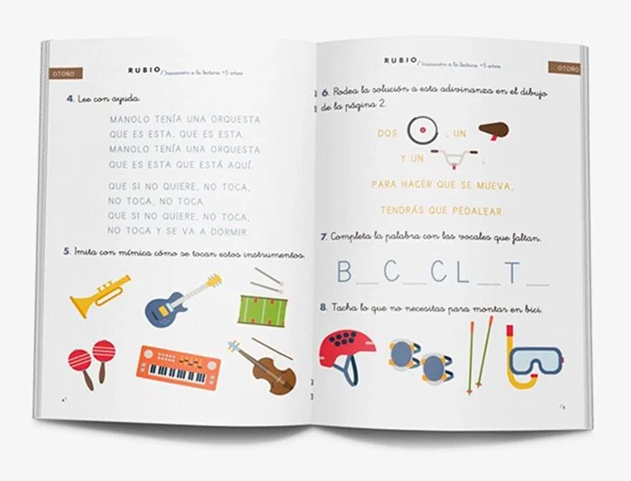Rubio Cuaderno de Iniciación a la Lectura para +5 Años Formato A5