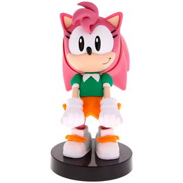 Cable Guy Soporte y Cargador Figura Amy Rose Sonic 20cm para Mandos y Móviles