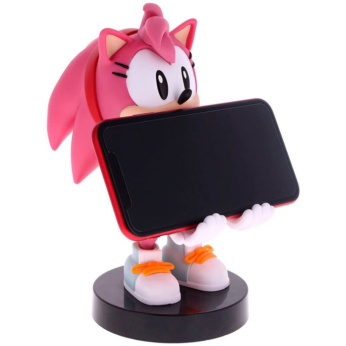 Cable Guy Soporte y Cargador Figura Amy Rose Sonic 20cm para Mandos y Móviles