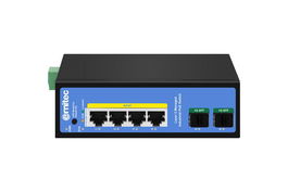 Ernitec Switch PoE Gestionado Industrial 6 Puertos Gigabit 4x1Gbps PoE 120W 2x1Gbps SFP