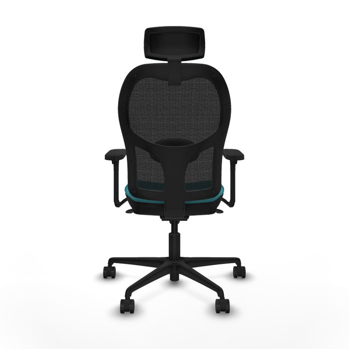 PIQUERAS Y CRESPO Silla de oficina Jorquera con mecanismo Sincro, Tela Turquesa y Malla Negra PIQUERAS Y CRESPO Silla de oficina Jorquera con mecanismo Sincro, Tela Turquesa y Malla Negra