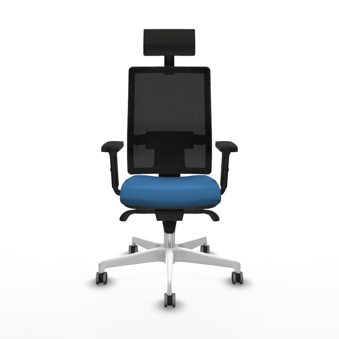 PIQUERAS Y CRESPO Silla de oficina Horna con mecanismo Sincro, Azul claro y Negro