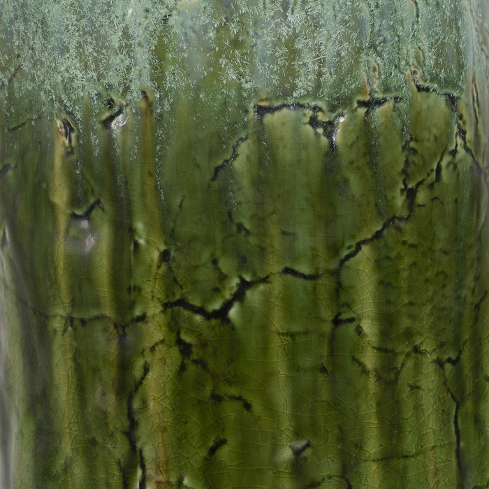 Jarrón Verde Cerámica Decoración 17,50 X 17,50 X 33 cm