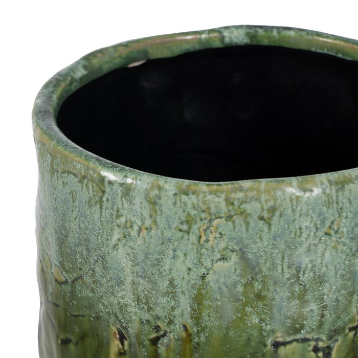 Jarrón Verde Cerámica Decoración 17,50 X 17,50 X 33 cm