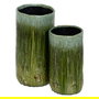 Jarrón Verde Cerámica Decoración 17,50 X 17,50 X 33 cm