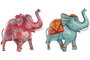 DKD Home Decor Decoración Metal Elefante Surtido Fucsia y Azul 40x12x40 cm