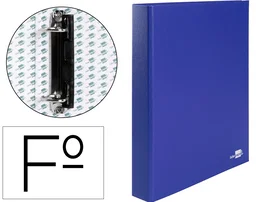Liderpapel Carpeta de 2 anillas 25mm Folio Carton Forrado Plastico Azul