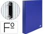 Liderpapel Carpeta de 2 anillas 25mm Folio Carton Forrado Plastico Azul