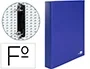 Liderpapel Carpeta de 2 anillas 25mm Folio Carton Forrado Plastico Azul