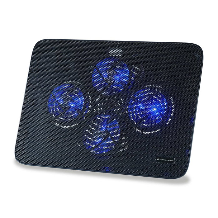 Conceptronic CNBCOOLPADL4F Base de refrigeración para portátiles de 15.6 pulgadas, 4 ventiladores, Negro Conceptronic CNBCOOLPADL4F Base de refrigeración para portátiles de 15.6 pulgadas, 4 ventiladores, Negro