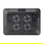 Conceptronic Refrigerador Portátil 4 Ventiladores USB 2.0 Negro Aluminio 15.6"
