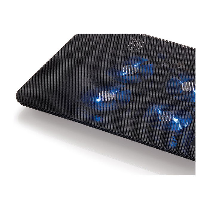 Conceptronic Refrigerador Portátil 4 Ventiladores USB 2.0 Negro Aluminio 15.6"