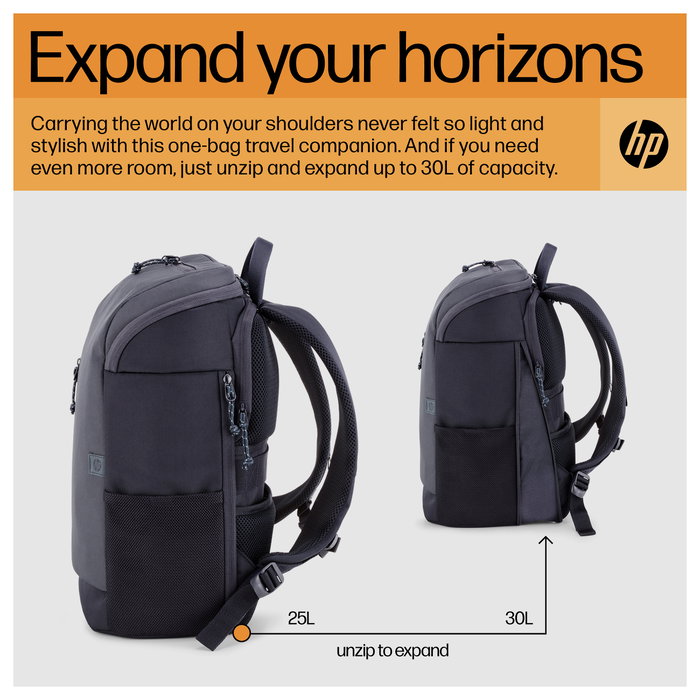 HP Mochila Travel 25L para portátil de 15,6 pulgadas, Gris hierro