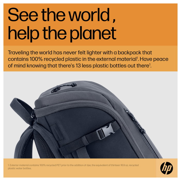 HP Mochila Travel 25L para portátil de 15,6 pulgadas, Gris hierro