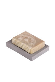 Aberto Design Jabonera de Hormigón Gris para Baño Moderno y Elegante, 11x8 cm