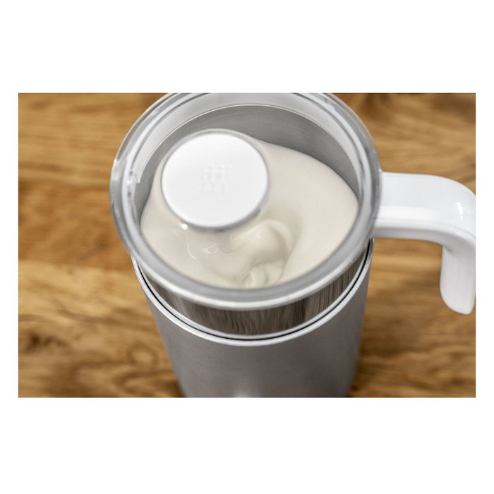 ZWILLING Enfinigy Milchschumer Calentador y Espumador de Leche Automático 400 ml, Acero Inoxidable, Plata, 600 W