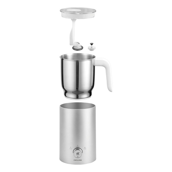 ZWILLING Enfinigy Milchschumer Calentador y Espumador de Leche Automático 400 ml, Acero Inoxidable, Plata, 600 W