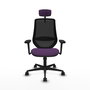 PIQUERAS Y CRESPO Silla de oficina Mardos con mecanismo Sincro, Morado y Negro