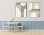 DKD Home Decor Set de 2 Cuadros Abstractos de Yute Beige y Blanco 62x82 cm