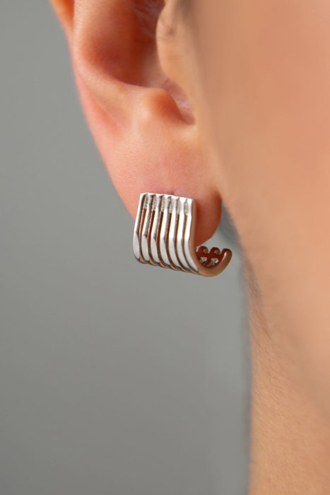 Heliophilia Silver Pendientes de Metal con Circones, Elegantes y Antialérgicos, Color Plata, 3.6 cm x 2 cm