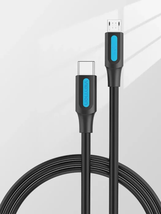 Vention Cable USB 2.0 COVBF USB-C a Micro-USB B, 1m, Negro Vention Cable USB 2.0 COVBF USB-C a Micro-USB B, 1m, Negro