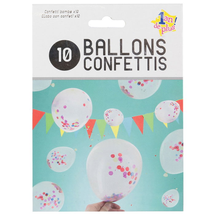 Party Time Juego De 10 Globos Con Confetti Para Decoración De Fiestas