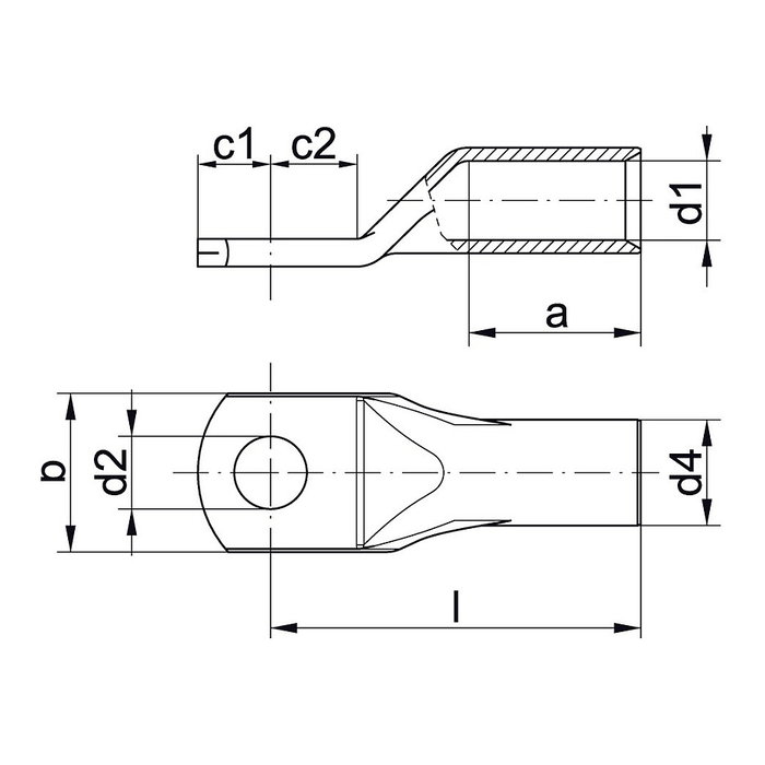 Gustav Klauke GmbH KLAU V2A-Rohrkabelschuh 16mm² Terminal de Anillo hasta 400 °C M8 Gustav Klauke GmbH KLAU V2A-Rohrkabelschuh 16mm² Terminal de Anillo hasta 400 °C M8