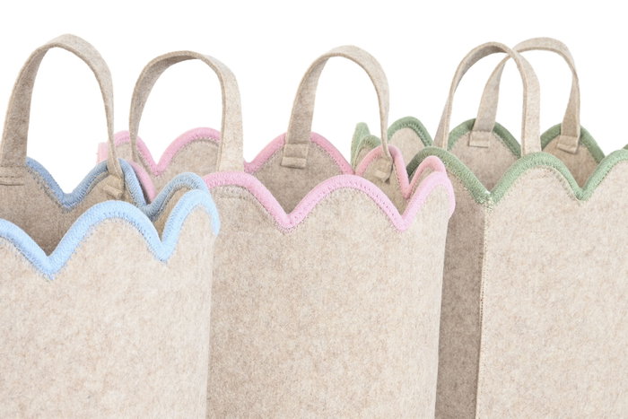 DKD Home Decor Cesta de Fieltro Surtido de Colores 30x30x39 cm