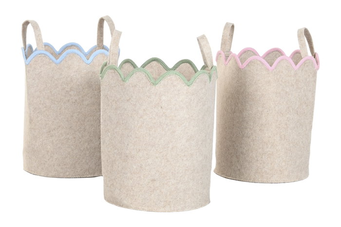 DKD Home Decor Cesta de Fieltro Surtido de Colores 30x30x39 cm
