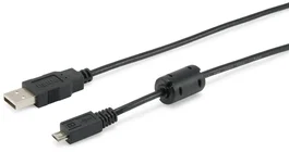 Equip 128551 Cable USB 2.0 A Macho a Micro-USB B Macho de 1.8m, Doble Blindaje, Plug and Play, Negro