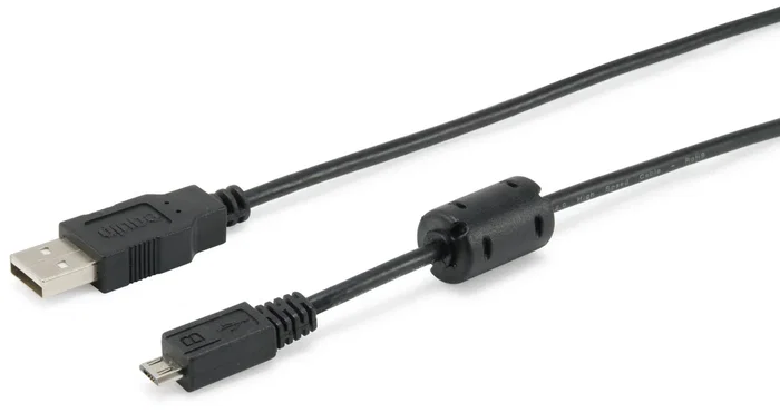 Equip 128551 Cable USB 2.0 A Macho a Micro-USB B Macho de 1.8m, Doble Blindaje, Plug and Play, Negro