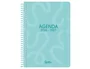 Liderpapel Agenda Escolar 2026-2027 Classic Espiral Día Página A5 Bilingüe Azul Turquesa con Calendario Bianual y Horario Semanal