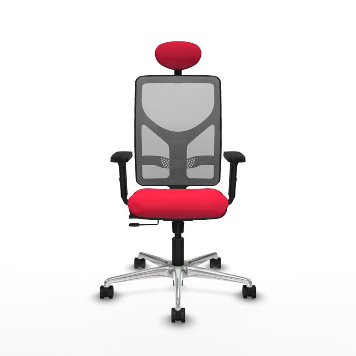 PIQUERAS Y CRESPO Silla de oficina Motilla con mecanismo Sincro/Traslack, Rojo y Gris