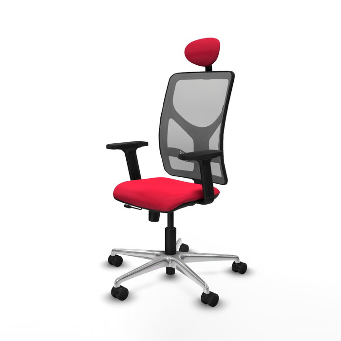 PIQUERAS Y CRESPO Silla de oficina Motilla con mecanismo Sincro/Traslack, Rojo y Gris