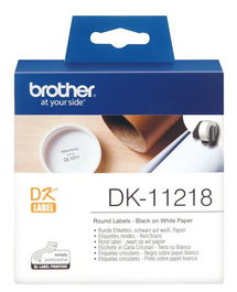 Etiquetas Brother Precortada Papel Blanco Ø 24 Mm Rollo 1.000 Uds.Redonda (Dk11218)
