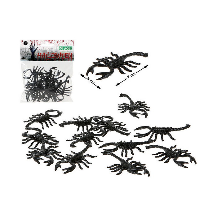 Pack de 12 Escorpiones Negros para Halloween