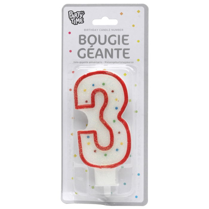 Party Time Velas Aniversario Surtidas con Números del 0 al 9, Formas y Colores Variados, 14 cm