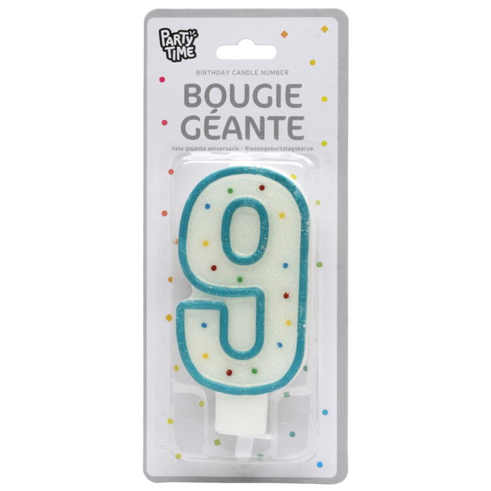 Party Time Velas Aniversario Surtidas con Números del 0 al 9, Formas y Colores Variados, 14 cm