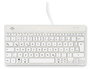 R-Go Tools Teclado Ergonómico Compact Break, QWERTZ (DE), con Software de Pausas, Compacto, con Cable, Blanco
