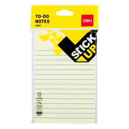 Deli Bloc 100h notas adhesivas rayadas 152x101mm amarillo