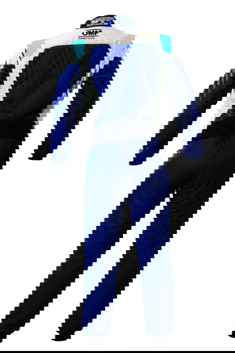 Omp OMPIA0-1874-A01-244-48 Traje de Carreras First Evo My2025 FIA 8856-2018 Navy Azul - Cyan Talla 48