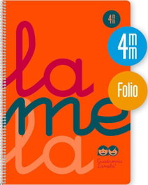Lamela Cuaderno Espiral Folio 80 Hojas Naranja Cuadrovia 4mm