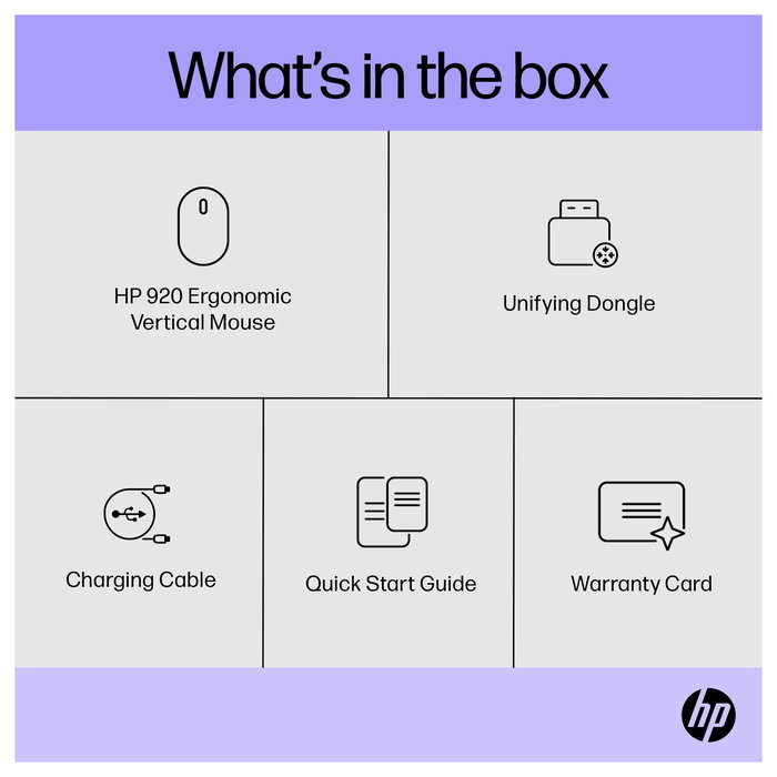 HP 920 Ergo Vertical Ratón Ergonómico Inalámbrico Negro