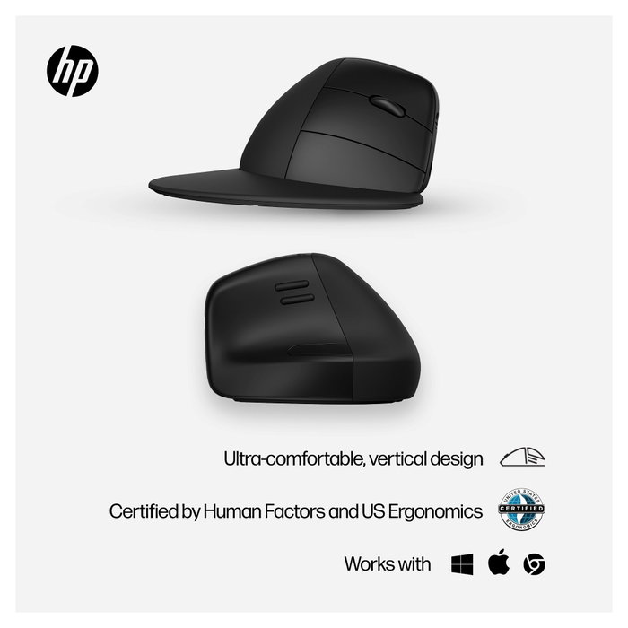 HP 920 Ergo Vertical Ratón Ergonómico Inalámbrico Negro