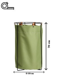 Hanah Home Edda - Green Cesta de Lavandería Verde Impermeable 40x40x70 cm