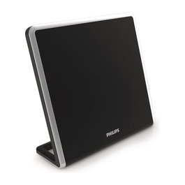 Philips Antena Digital-TV-Antenne SDV7220/12, TV Digital, UHF/FM, Negro, 49 dBi, 1.8 m de cable, 216 x 170 x 216 mm