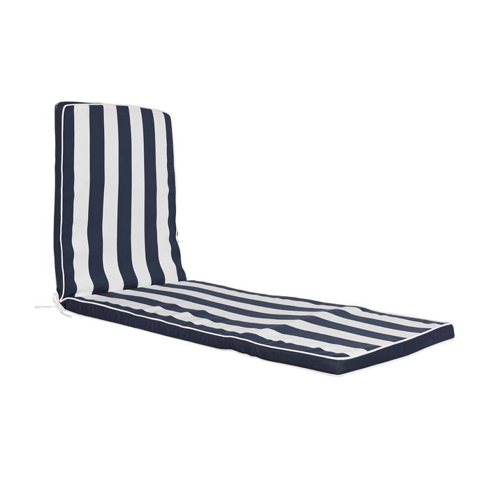 Cojín para Tumbona DKD Home Decor Hamaca Blanco Azul marino 190 x 60 x 5 cm Cojín para Tumbona DKD Home Decor Hamaca Blanco Azul marino 190 x 60 x 5 cm